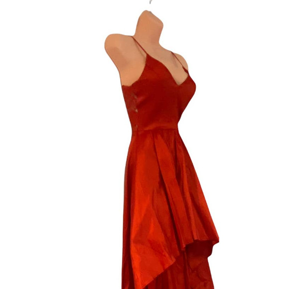 B. Darlin Taffeta Lace High Low Red Cocktail Party Formal Dress Evening Gown - Picture 12 of 15